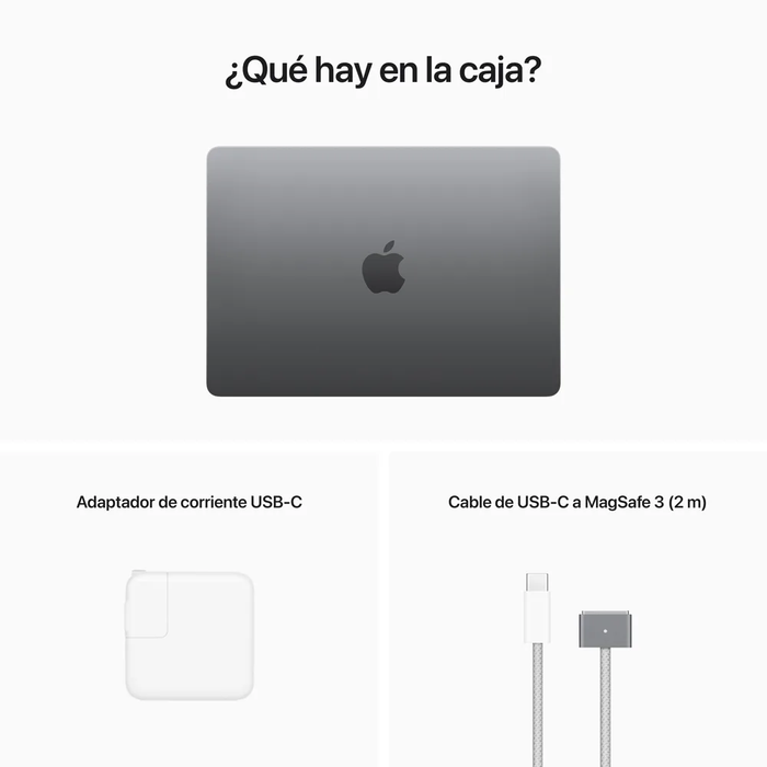 MacBook Apple Air 13.6″ M2 16GB DDR4 256 GB SSD LED Gris Espacial Reuse Perú