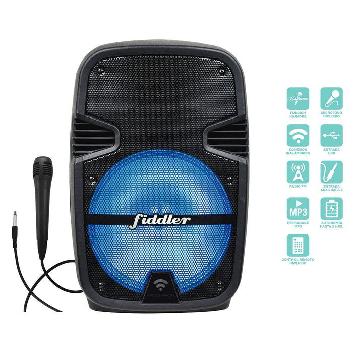 Parlante Fiddler karaoke bluetooth 12" con micrófono Reuse Perú